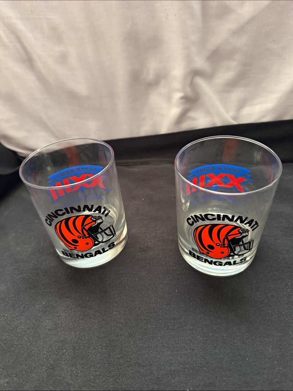 Vintage Cincinnati bengals superbowl XXIII glasses  Set of 2